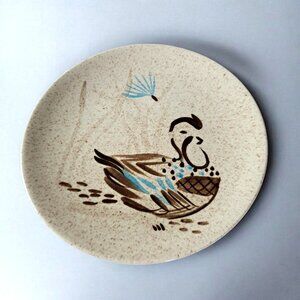 Vintage MCM Red Wing Pottery Bobwhite Quail Salad Plate 8'' EUC